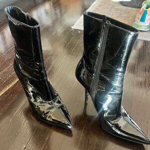 High Heel Pointed Toe Zipper Ankle Boots (Booties)